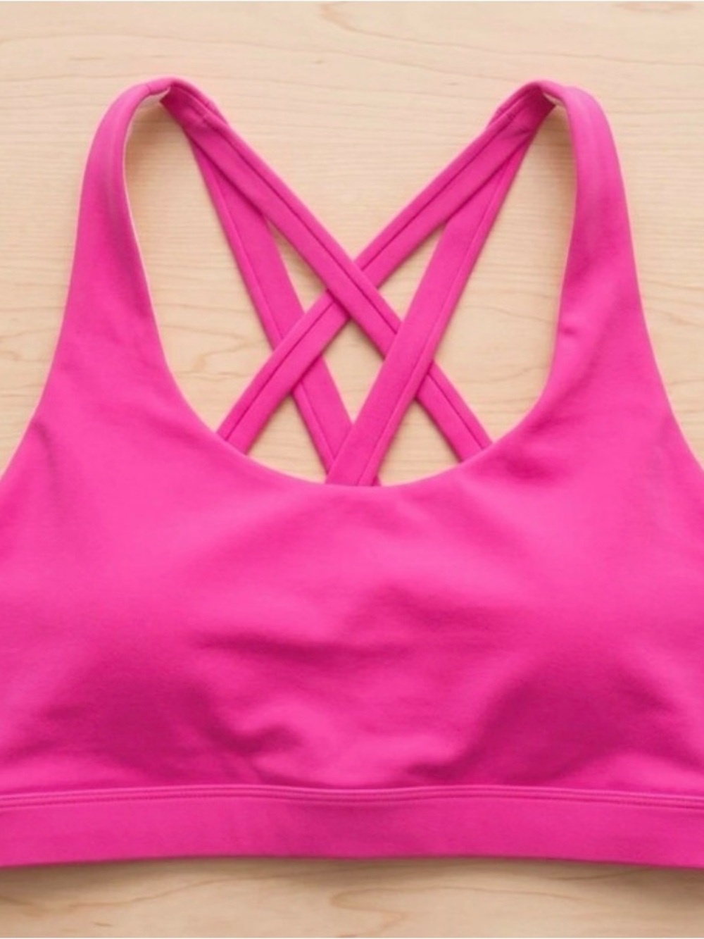Running Girl Cross-Back Sports Bra in Bright Pink